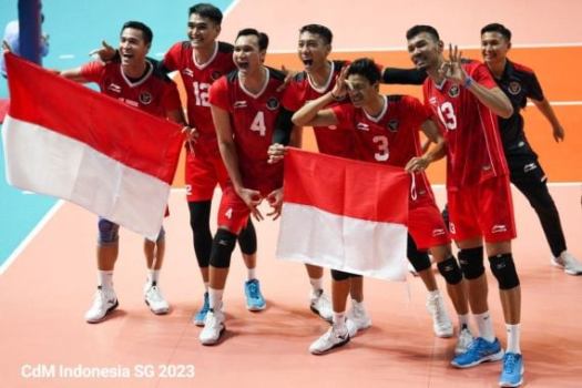 Waw, Voli Putra Indonesia Sukses Mengemas Hattrick Emas SEA Games